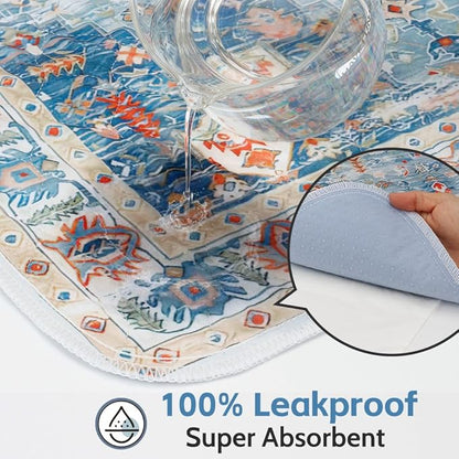 Washable Pee Pads for Dogs, 2 Pack Reusable Puppy Training Pads 72"x72" Super Absorbent Waterproof Dog Training Pads, Non-Slip Potty Pads, Whelping Pads Litter Mat Blue/Mix