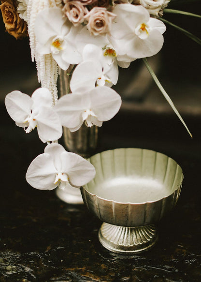 Distressed Champagne Metal Compote Bowl | Lita Metal Vase | Indoor and Outdoor Decoration for Any Event (7.75"x 5.75") (72010.61)