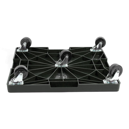16” Square Rolling Plant Caddy, Heavy Duty Plant Stand with Wheels, Indoor Outdoor Planter Base for Pots, Patio, Deck, Black, Supports 500 lbs
