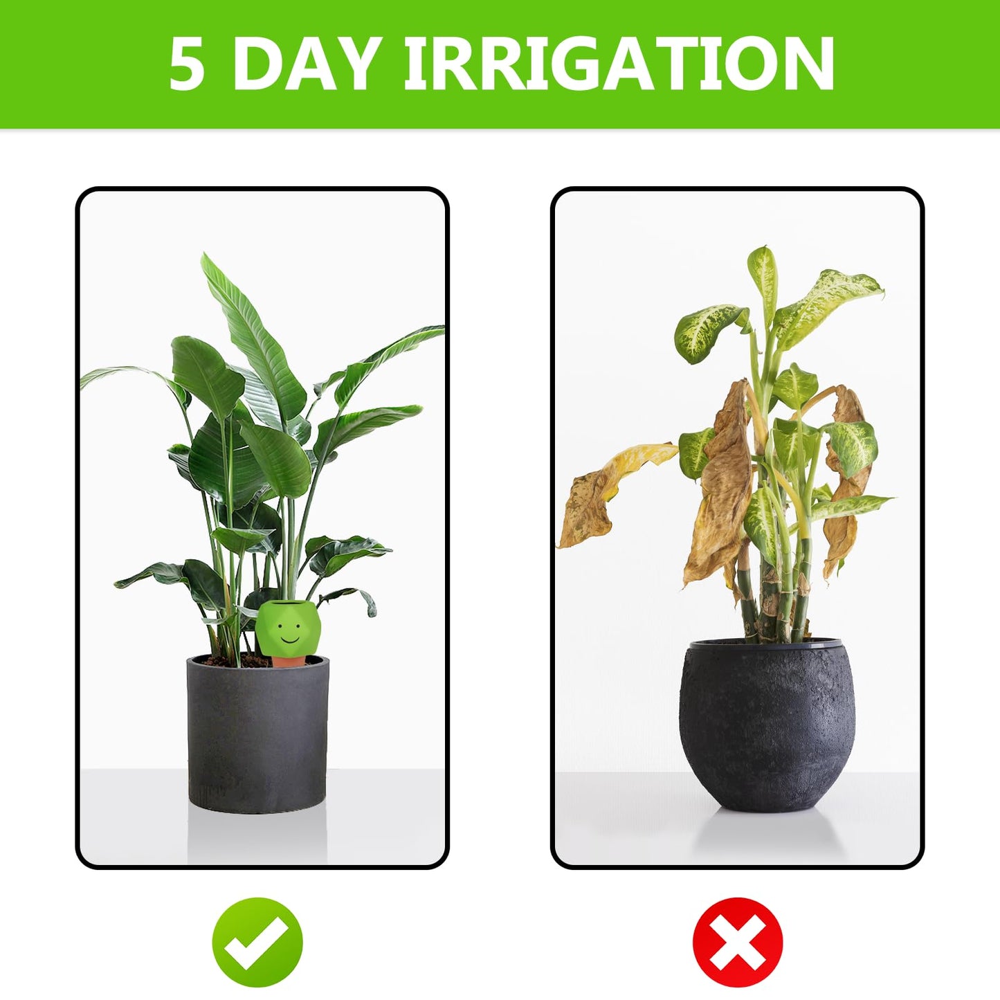 4 Pack Terracotta Self Watering Spikes, Automatic Plant Waterer Devices Continuous Moisture with Slow Release Plant Watering Globes Watering System Small Hexagonal