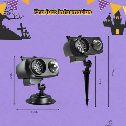 Birthday Projector Lights Outdoor - 2-in-1 HD Holiday Christmas Light Projector with Remote Control & Timer, IP65 Waterproof, Ocean Wave Effects for Yard, Garden, House Decorations