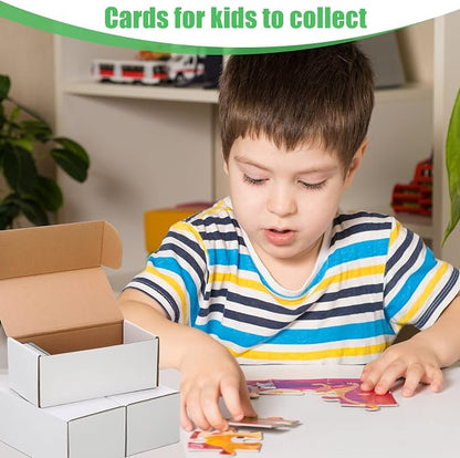 Yexiya 10 Pcs 400 Count Trading Card Storage Box Cardboard Baseball Card Storage Box Collectible Cases for Sports Gaming Cardboard Game Collecting Holder Supplies (White)