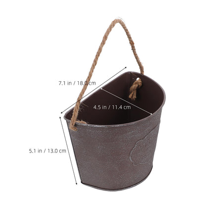GANAZONO Wall Hanging Flowerpot 4-Pack 6.69X5.51X12.59In Iron Art Planters with Lanyard Wall-Mounted Plant Holders for Indoor Outdoor Succulents Mini Plants
