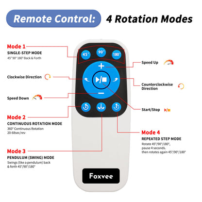 Foxvee Remote-Controlled Motorized Turntable,Electric Rotating Display Stand,Speed-Adjustable Rotating Platform,Multi-Mode 360° Photography Turntable for 3D Scan,Photography,Showcase(15.8inch/Black)
