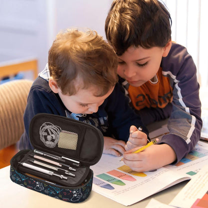 Aoojanu Video Game Controller Large Pencil Case With Zipper Compartments Stationery Pencil Bag For Kids Teens Students School Supplies