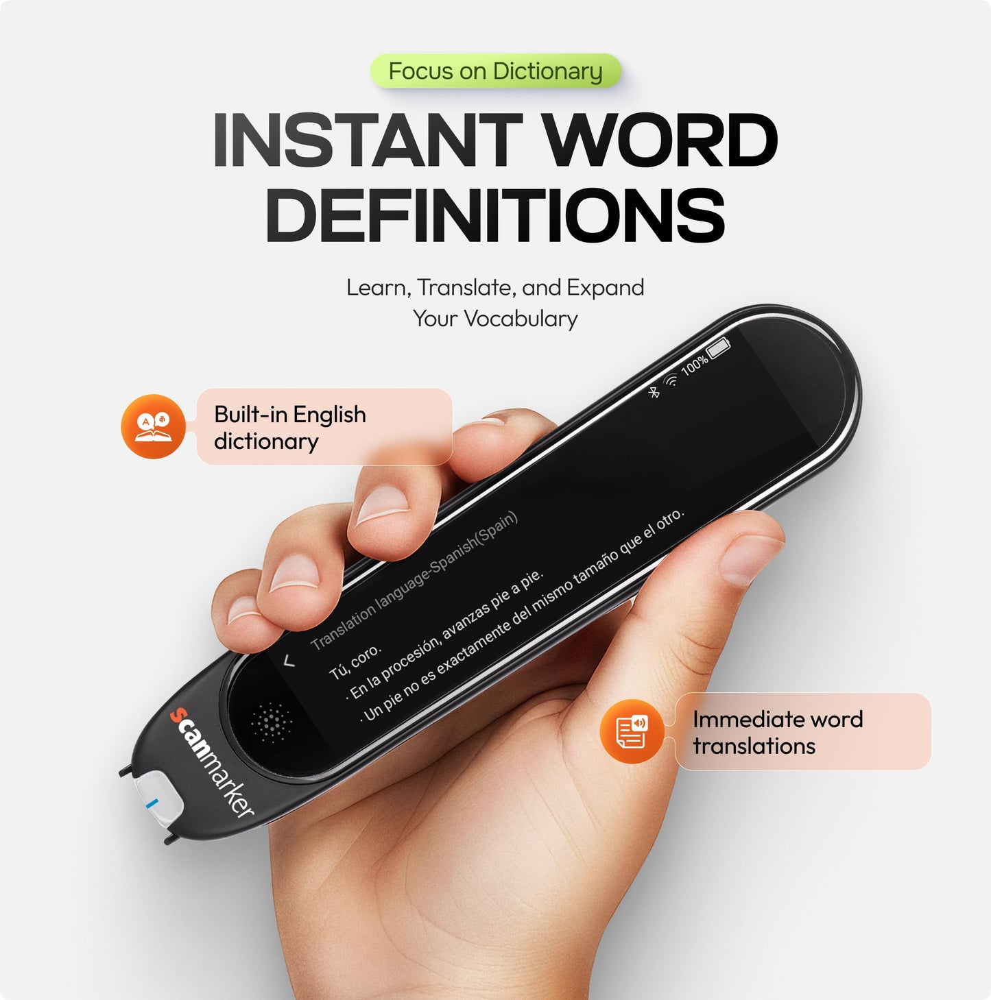 Scanmarker Max Reading Pen + Phonics Cards Bundle | Designed for Classroom Support with Phonics Assistance, Lock Function and Assistive Web App