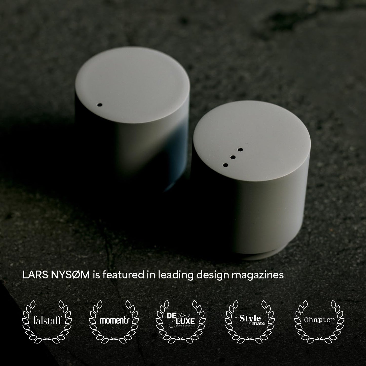 LARS NYSØM Mini Salt and Pepper Shakers Set | Stainless Steel Salt and Pepper Shakers with Modern Minimalist Design, Easy Refill, Small Size (Stainless Steel)