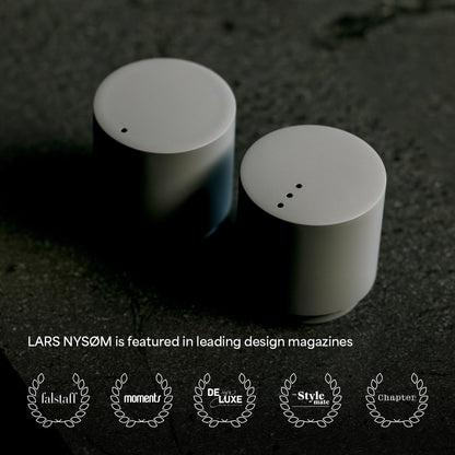 LARS NYSØM Mini Salt and Pepper Shakers Set | Stainless Steel Salt and Pepper Shakers with Modern Minimalist Design, Easy Refill, Small Size (Stainless Steel)