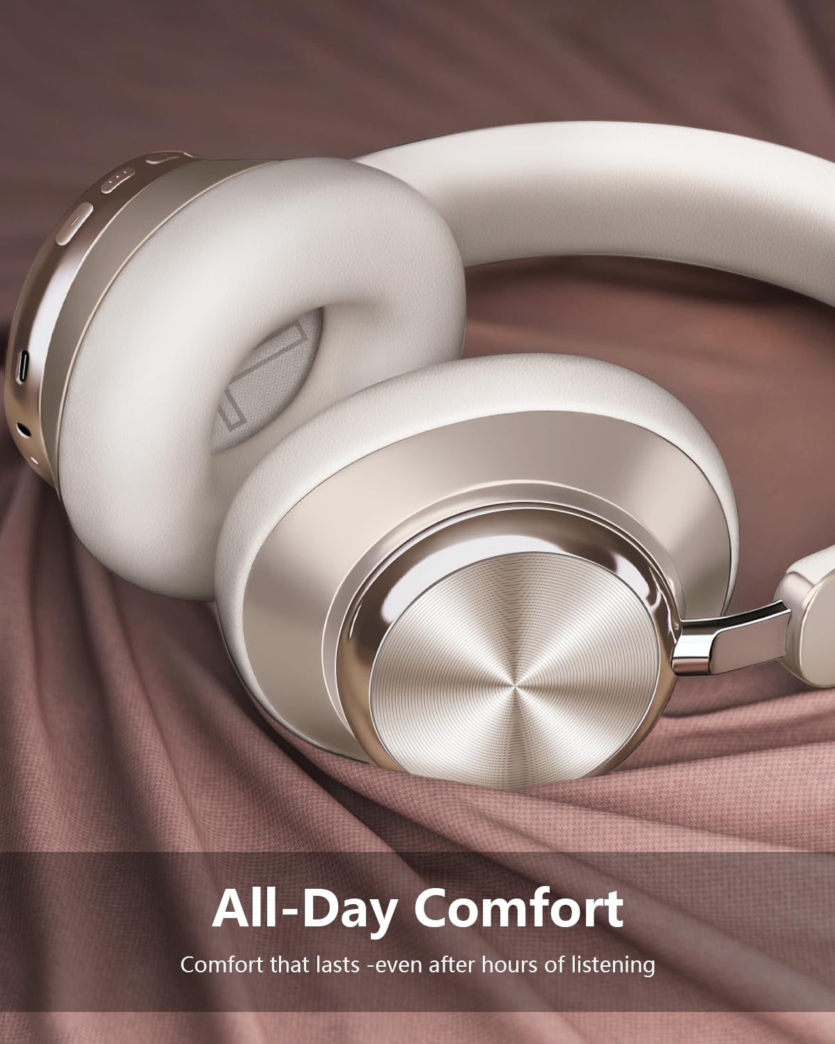 Wentronic Y03 Bluetooth Headphones Wireless Active Noise Cancelling Over Ear Headphones 48 Hours Playtime High Sound Quality 6 EQ Music Mode Headphones with Soft Ear Cushion - Starlight