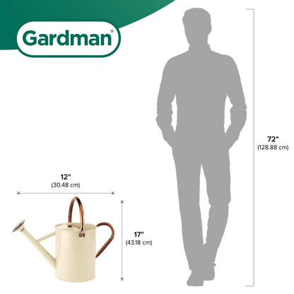 Gardman R34898 1 Gallon Watering Can, Vintage Cream