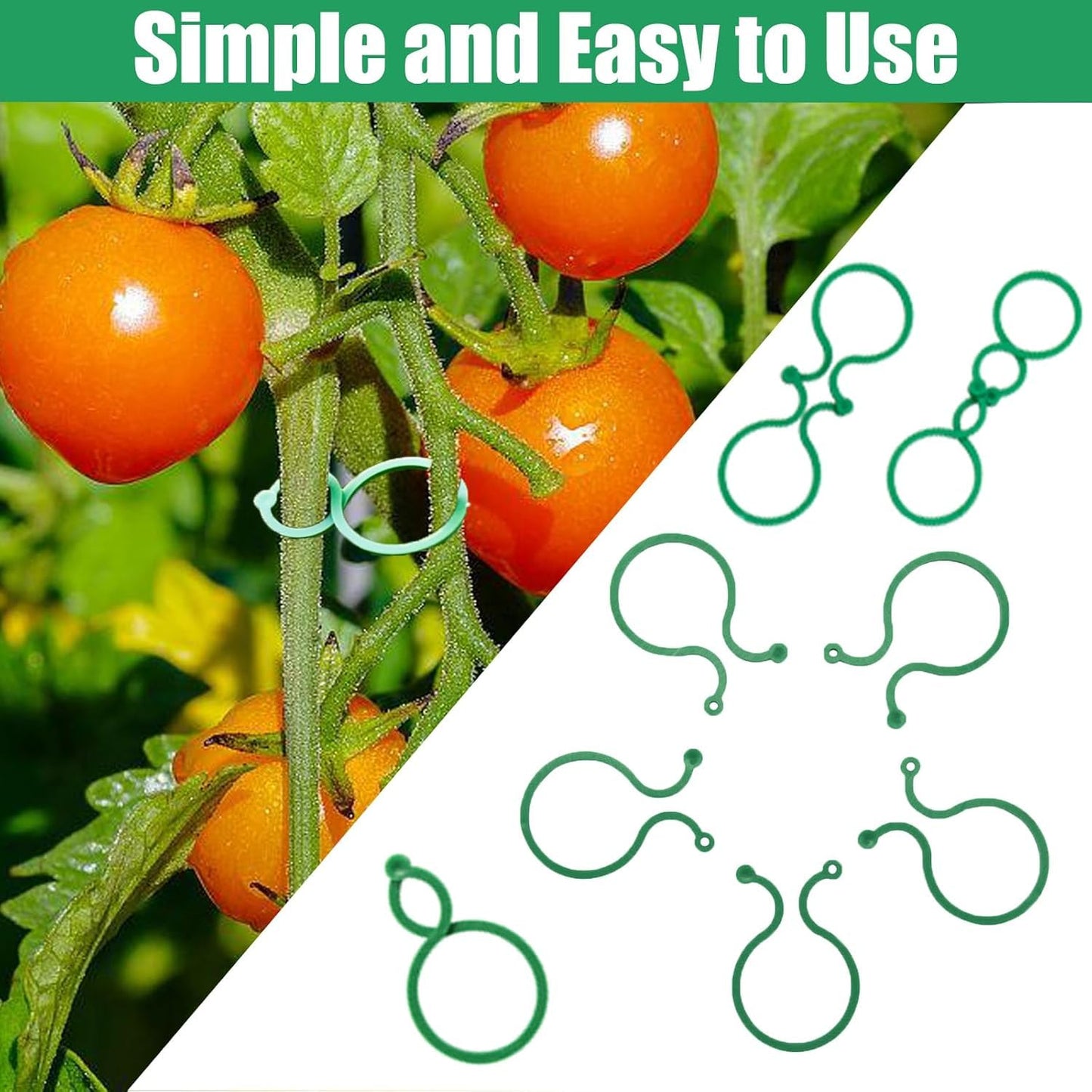 Hysagtek 100 Pcs Plant Clips for Climbing Plants Garden Clips Plant Support Clips for Tomato Gardening Clips Vegetable Clips for Support for Securing Plants