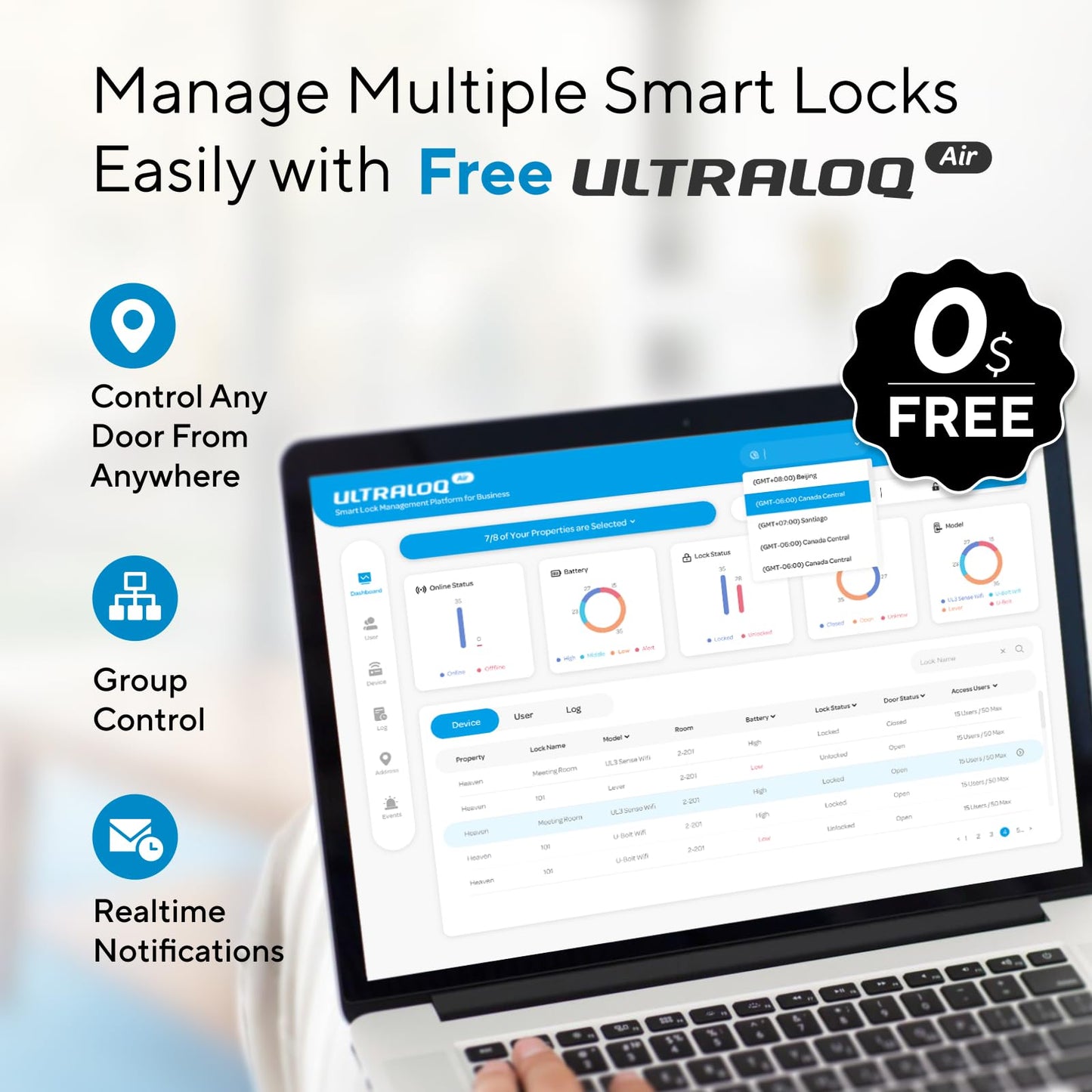 ULTRALOQ Bolt Fingerprint WiFi Smart Lock, Works with Apple Home, Siri, Alexa, 8-in-1 Keyless Entry with Fingerprint ID, App Remote Control, Keypad Deadbolt, BHMA Cert., Easy Install, 10 Mo. Battery