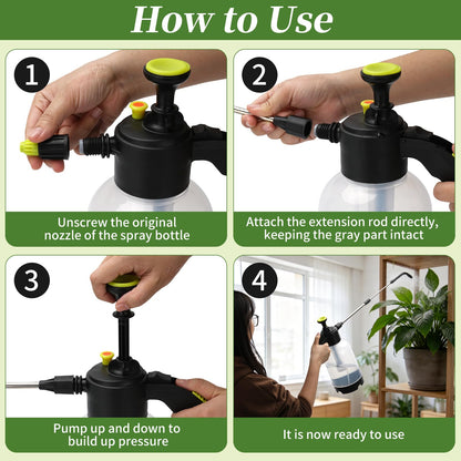 Handheld Pump Sprayer for Hanging Plants with 24.4" Long Spout, Watering Bottle Sprayer for Watering Hanging Plant Basket, Hard to Reach High Plant for Indoor or Garden 2L(0.5Gal)