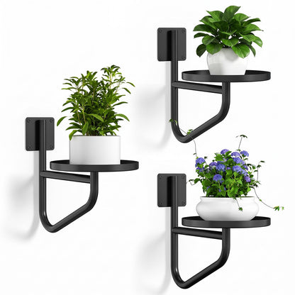 Vutirp Wall Plant Holder - Metal Hanging Plant Holder Stand, Hanging Planters for Indoor Plants Window Plant Shelves Hanger, Heavy Duty Wall Planter for Outdoor Living Room Home Decor (3 Pack)