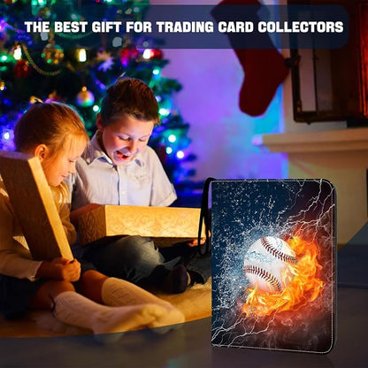 4-Pocket Baseball Card Binder - Holds 400 Cards with 50 Removable Sleeves | Sports & Trading Card Album for Collectibles
