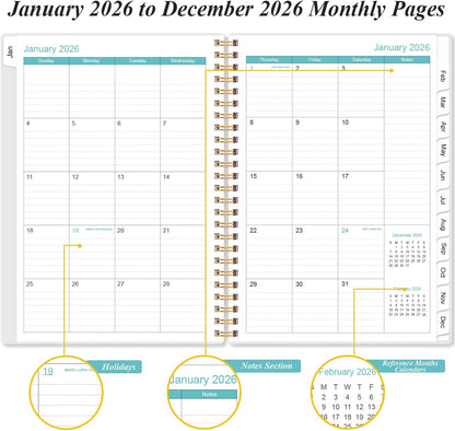 2026 Appointment Book & Planner - 2026 Daily Hourly Planner from January 2026 - December 2026, Weekly Appointment Book with 30-Minute Interval, Medium 6.4" x 8.5", Flower-A