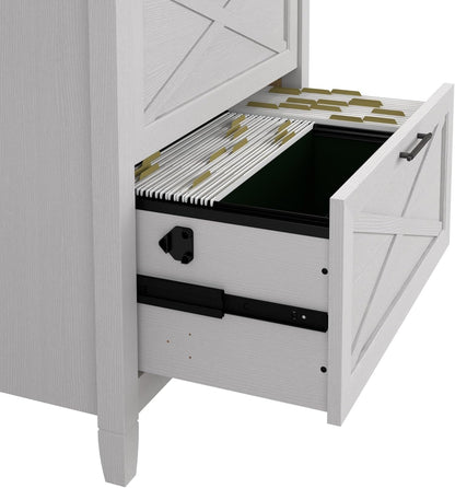 Bush Furniture Key West Lateral File Cabinet, Modern Farmhouse 2 Drawer File Cabinet for Home Office