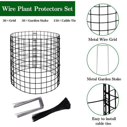 Adnee 10 Packs Wire Plant Protector from Animals - 12" H X 12" D Metal Mesh Plant Cage Covers - Sturdy Garden Bunny Barricades Chicken Wire Cloche for Plants Shrubs Vegetables Flowers