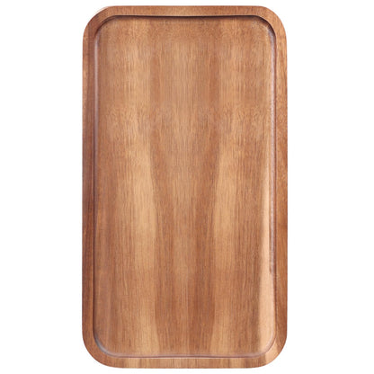 Medium Acacia Wood Serving Trays Long Charcuterie Boards Wood Snack Platter Rectangular Cookie Appetizer Plates Serving Cheese Board Rectangle Kitchen Dinner Platters for Food Dish Cake Dessert Tray