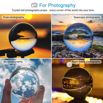 MerryNine K9 Crystal Ball with Stand for Photography Crystal Sphere Lens Crystal Ball(80mm/3.14" with 35mm Stand)