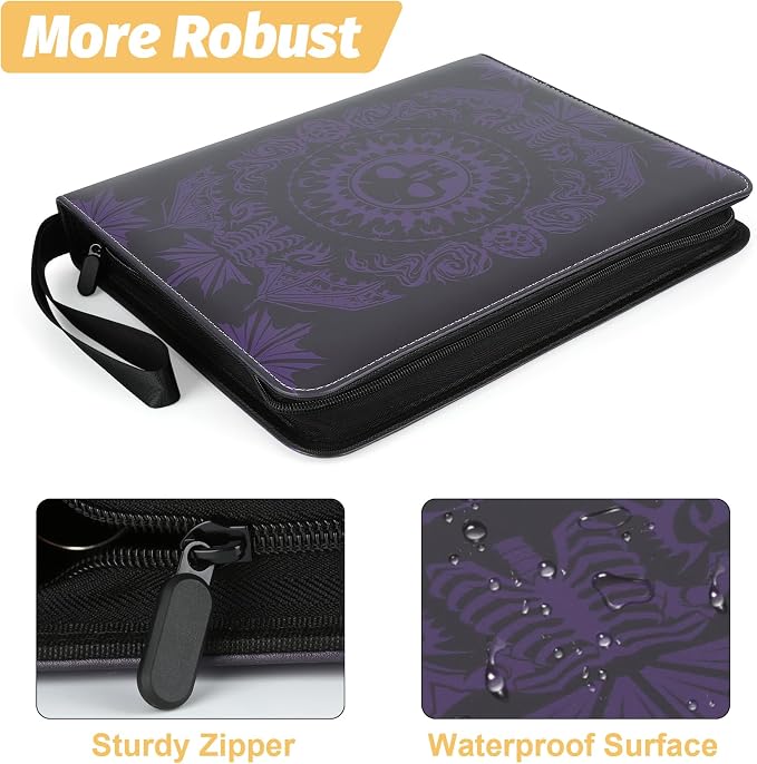 9-Pocket Card Binder for MTG,720 Double Sided Pocket PU Trading Collection Binder,Premium Collector Card Album for MTG,TCG,Yugioh,Game Cards(Purple)
