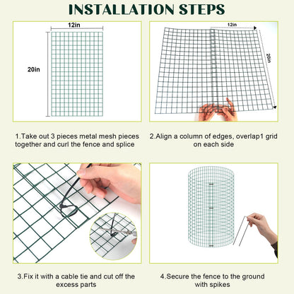 succulentlovers 10 Sets 20"x 12" Wire Plant Protector from Animals, Plant Protector Cages with Zip Ties & Stakes, Garden Plant Protectors Chicken Wire Plant Covers for Flower and Vegetables Protection