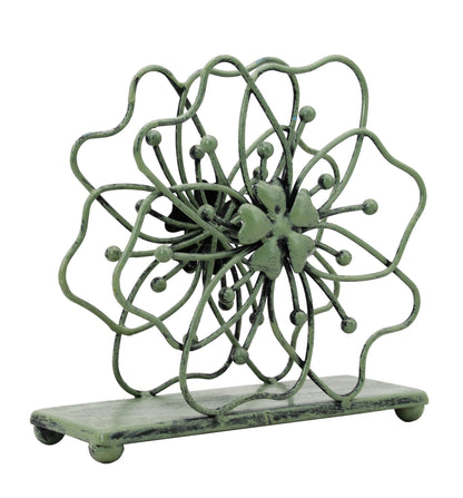 OwlGift Flower Style Napkin Holder, Freestanding Tissue Dispenser, Dining Table Napkin Storage for Home Kitchen Restaurant Picnic Party Wedding Housewarming – Green