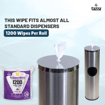 Tazza TAZZAWP1200 Wet Wipes - Bulk 4 x 1200 Ct, Durable Pre-Saturated Cleaning Gym Equip Wipes. 1 penny a wipe!