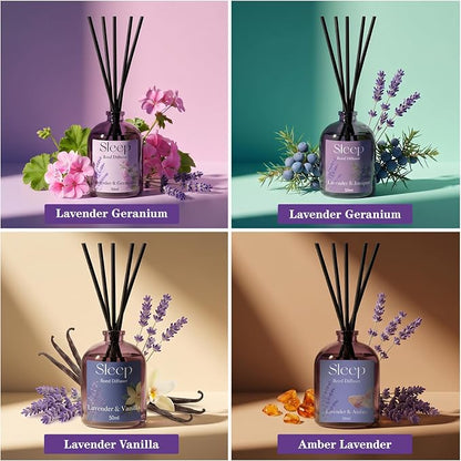 SCENTORINI Reed Diffuser Set, 6.76oz, Lavender Essential Oil Diffuser, Summer Fragrance Reed Diffuser with 24 Sticks for Bedroom Sleep, Spa Relax, Home Fragrance Bathroom Hotel Decor