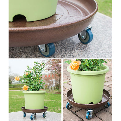 20" Heavy Duty Plant Dolly with Wheels, 380lbs Metal Rolling Plant Stand with Casters, Round Wheeled Planter Caddy Roller Base Carry Potted Tree Flower Pot for Indoor Outdoor Garden, 1 Pack, Bronze