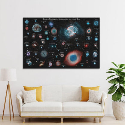 YLJAPOS Planetary Nebulae Galaxy Solar System Poster Astronomy Outer Space Canvas Wall Art Aesthetic Decorative Painting Living Roomstylestyle 16x24inch(40x60cm)