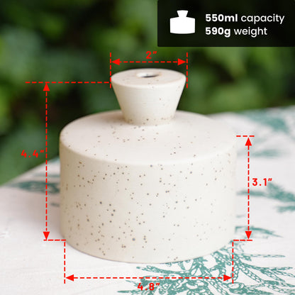 Manykettle Ceramic Watering Bell, Decorative Watering Can for Plants, Stylish Indoor and Outdoor Watering Pot, Perfect for Home Garden and Office Décor(Starry Gray 19 fl oz)