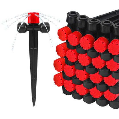 WZFLRUA 20 Pieces Quick Connect Drip Irrigation Emitters for 1/4" Tubing, Adjustable 360 Degree Irrigation Muti Stream Spray Emitter On 5" Stake for Garden Watering System