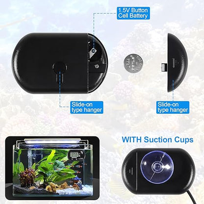 Aquarium Thermometer LCD Digital Fish Tank Thermometer with Water-Resistant Sensor Probe and Suction Cup for Turtle Incubators Terrarium Water Thermometer