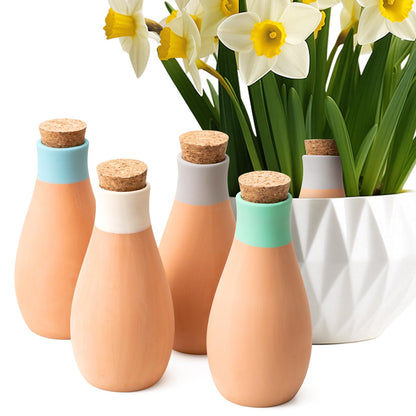 Premium Terracotta Self Watering Spikes – Automatic Bowling Ball-Shaped Plant Watering Tool for Indoor & Outdoor Use, 4 Pack - Perfect for Travel, Vacation, or Garden Care (Fun Bowling Ball Design)