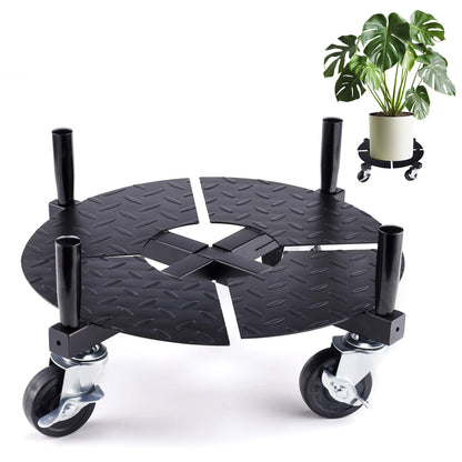 Plant Caddy with Wheels Heavy Duty, Adjustable 15-24 Inch Rolling Plant Stand with Lockable Casters, 440 Lbs Capacity Large Pot Roller Base Dolly Cart for Indoor Outdoor Use, Flower Pots, Planters