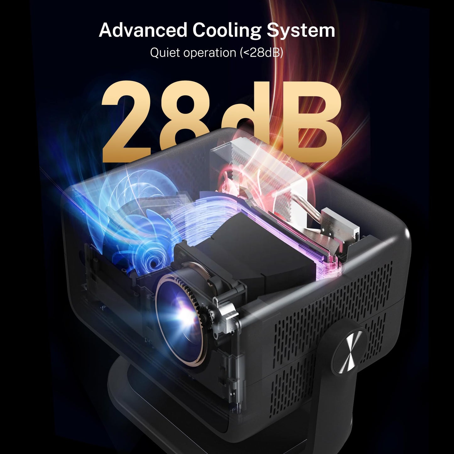 Smart Projector with WiFi 6 and Bluetooth 5.4, 800 ANSI Native 1080P Portable Mini Projector with Auto Focus & Keystone, 360° Rotatable for Bedroom Home Theater Outdoor Movie X6 Black