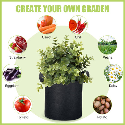 Boao 30 Pack 2 Gallon Grow Bags Aeration Fabric Pots for Plants with Handles Thickened Non Woven Grow Pots Bulk Plant Bags for Garden Vegetable Flower