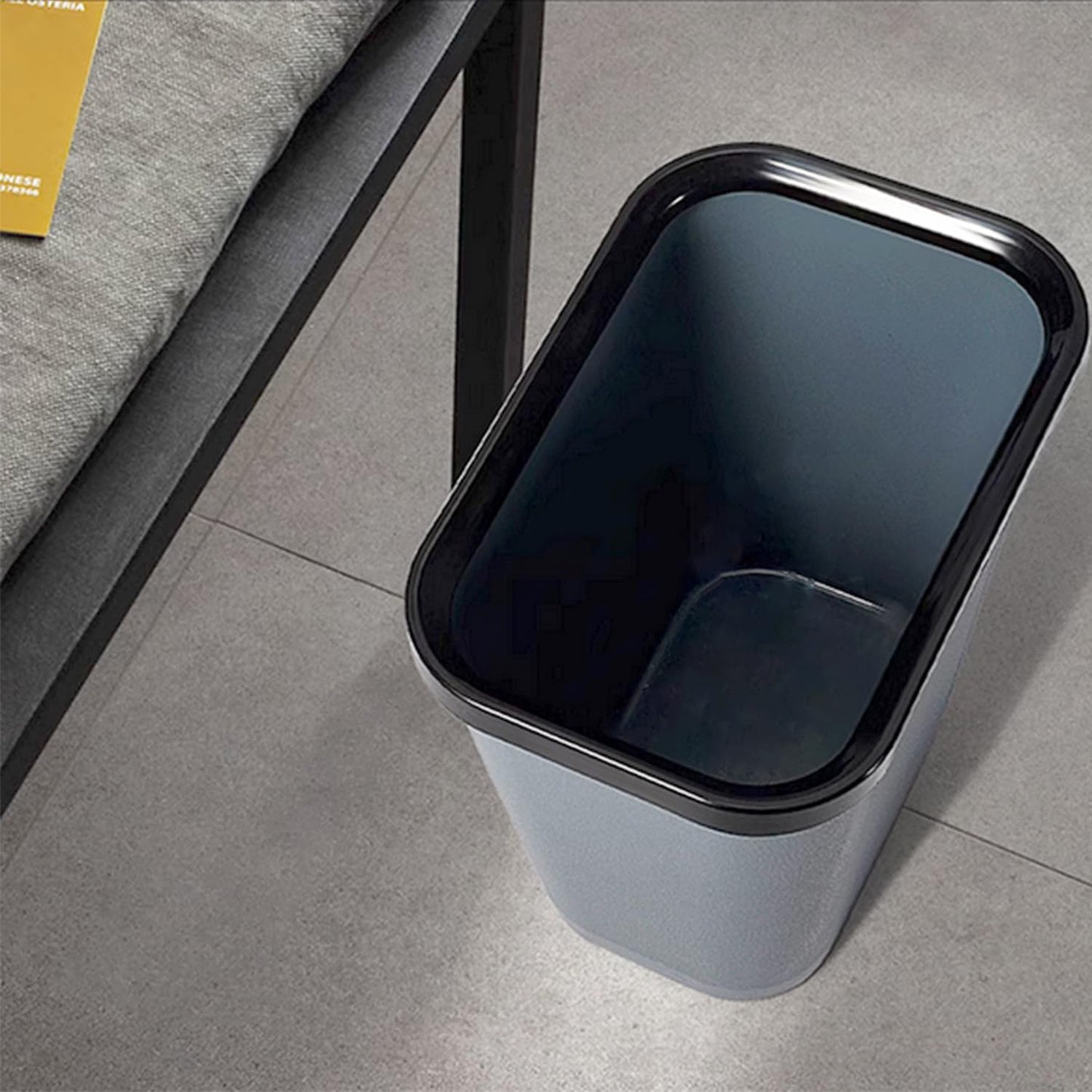 Halyuhn Small Waste Basket 4 Pack, 2 Gallon/8 L Blue Grey Garbage Can for Office, Bedroom, Bathroom and Kitchen, Office Trash Can with Snap Ring Fits Narrow Space, Plastic Trash Bin Waste Basket