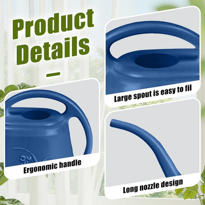 UFANME Hand Plastic Watering Can - for Home Plant Garden - 1/2 Gallon - Blue