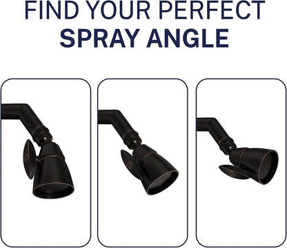 HammerHead Showers® Solid Metal 2 Inch High Pressure Shower Heads - OIL RUBBED BRONZE – 2.5 GPM Shower Heads High Pressure - High Flow Shower Head with ADJUSTABLE SPRAY PATTERN - Fixed Shower Head