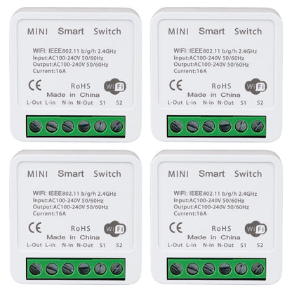 WiFi Smart Switch Light Switch, Compatible with Alexa/Google Home, APP Remote Control, Voice Control, DIY Mode, Timer Function, LAN Control, No Hub Required, 2 Way 16A(4 Pack)