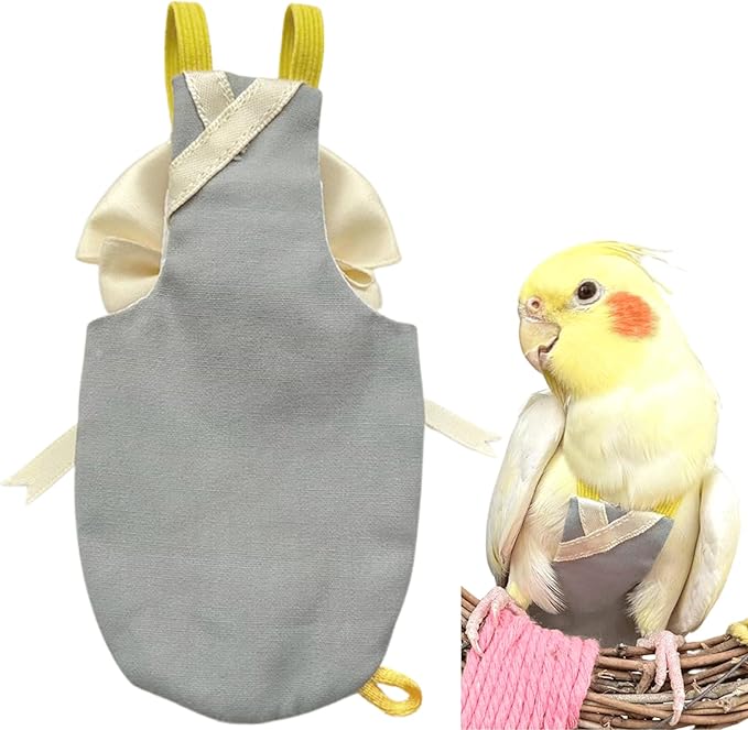 Bird Flight Suits Diapers, Parrot Flight Suits Diapers for Quaker Parakeets Cockatiels Conures Macaw African Grey, Bird Diaper, Parrot Clothes (Grey B,Macaw)