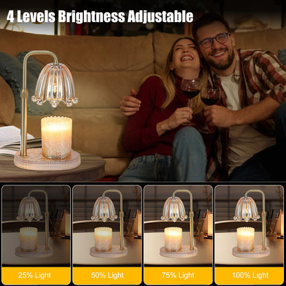 Maromamix Candle Warmer Lamp with Timer - Electric Wax Melt Warmer with Adjustable Height and Dimmer for Scented Candle Wax, Home Fragrance Décor and House Warming Birthday Gifts for Women Mom