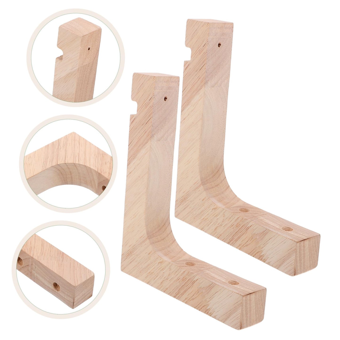 CONGARTENO Wooden Plant Hooks 2pcs Heavy-Duty Wall Mount Plant Hangers for Indoor and Outdoor Hanging Planters, Ceiling and Wall Mount Flowerpot Brackets, Natural Wood Finish