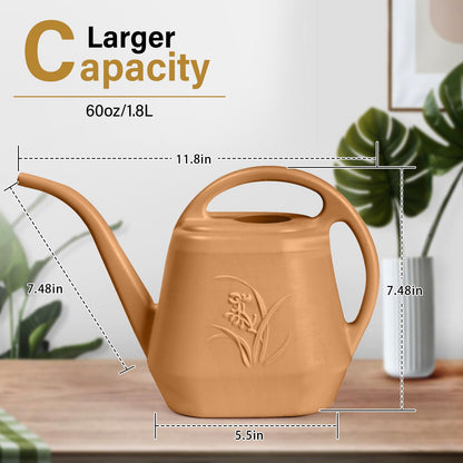 ZXJ Strength Plant Watering Can - for Indoor and Outdoor Home Garden Plants - with Long Spout - Copper Color - 1/2 Gallon