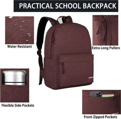 SUPACOOL Casual Laptop Backpack for Men and Women, Backpack with USB Charging Port(Coffee set)