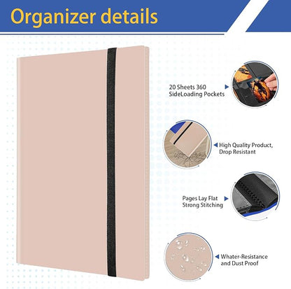 Trading Card Binder 9 Pocket, Premium Card Book for 360 Cards,Sturdy Card Album for Collectible Cards,Side-Loading Card Collection Folder for TCG, MTG,Other Game Cards, Sport Cards,(Pink-1)