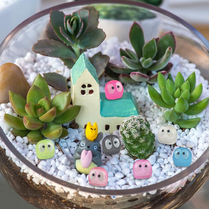 WOZADU 200 PCS Luminous Mini Resin Owl Elves Figurines for Dollhouse Decoration Tiny Ghost Resin Miniature Things for Fairy Garden Micro Landscaping Decoration Cake Toppers Decor