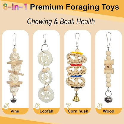 Bird Parrot Swing Toys Chewing Standing Hanging Perch Hammock Climbing Ladder for Cockatiel Parakeet